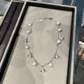 New Multi Charms Saturn Baroque Pearl Choker Necklace, Punk Light Luxury Irregular Water Drop Pearl Statement Necklace