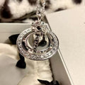 20mm PINA Classic Series Saturn Pendant Necklace, White
