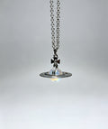 20mm Spherical Classic Saturn Pendant Necklace,Mermaid Finish