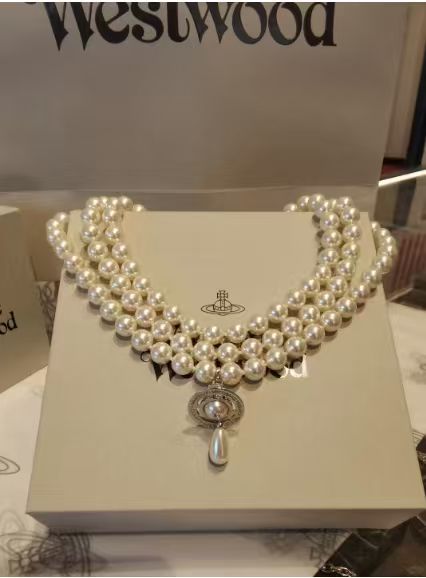 Light Luxury 3-Layer Layered Planet Pearl Necklace, Saturn UFO Flying Saucer Teardrop Pendant Collarbone Necklace for Women, Premium 3D Pearl Statement Jewelry