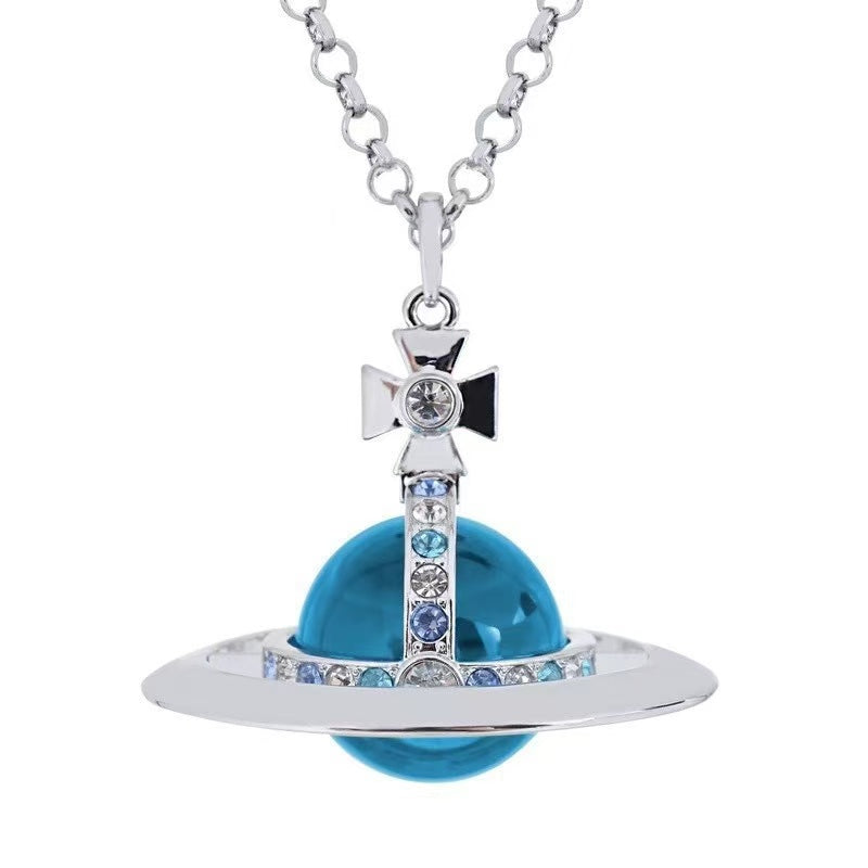 20mm Spherical Classic Saturn Pendant Necklace
