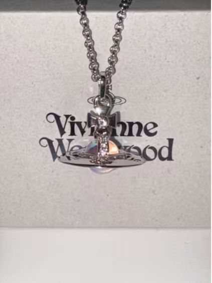 20mm Spherical Classic Saturn Pendant Necklace，Aurora