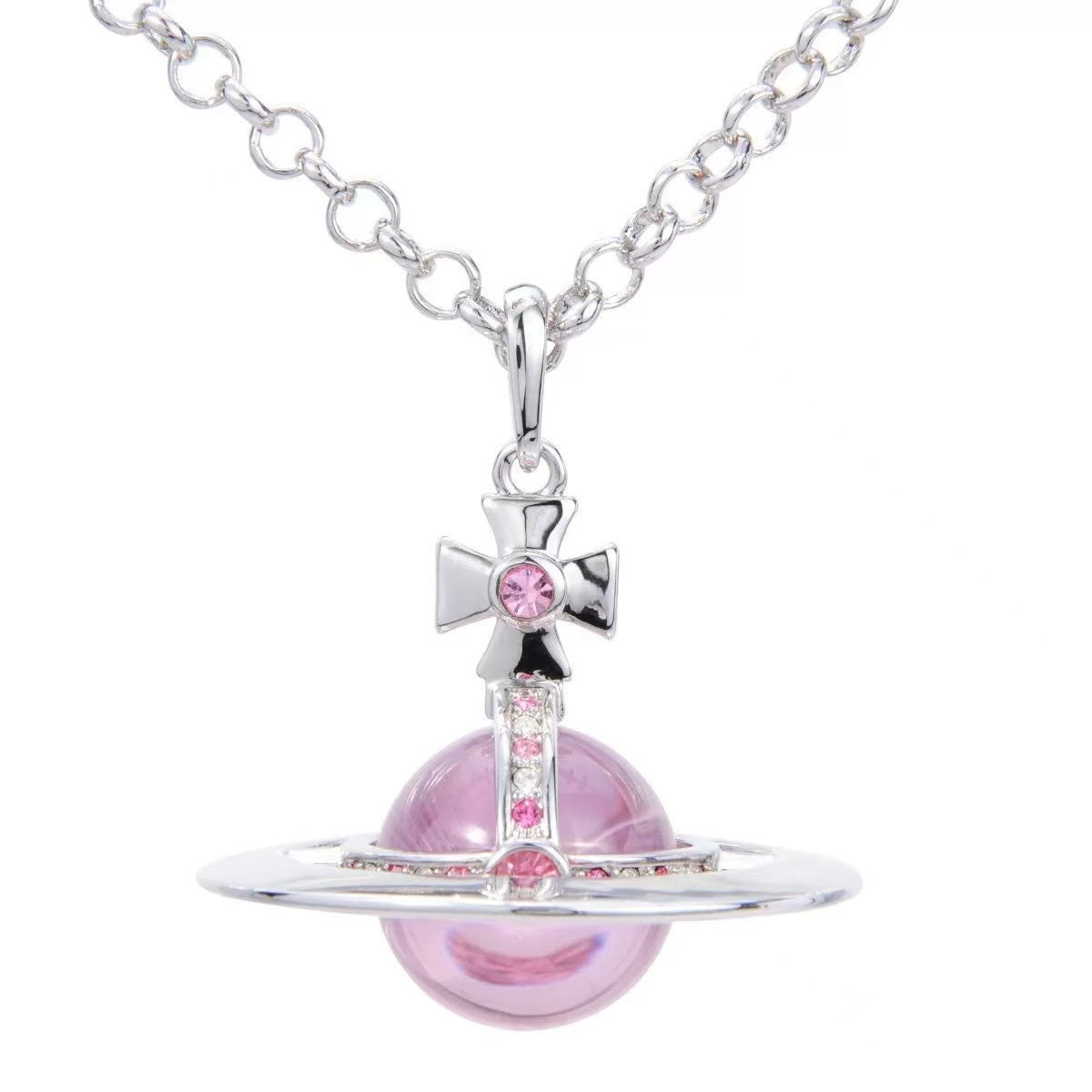20mm Spherical Classic Saturn Pendant Necklace