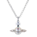 20mm Spherical Classic Saturn Pendant Necklace, Pearl White