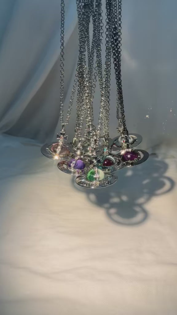20mm Spherical Classic Saturn Pendant Necklace