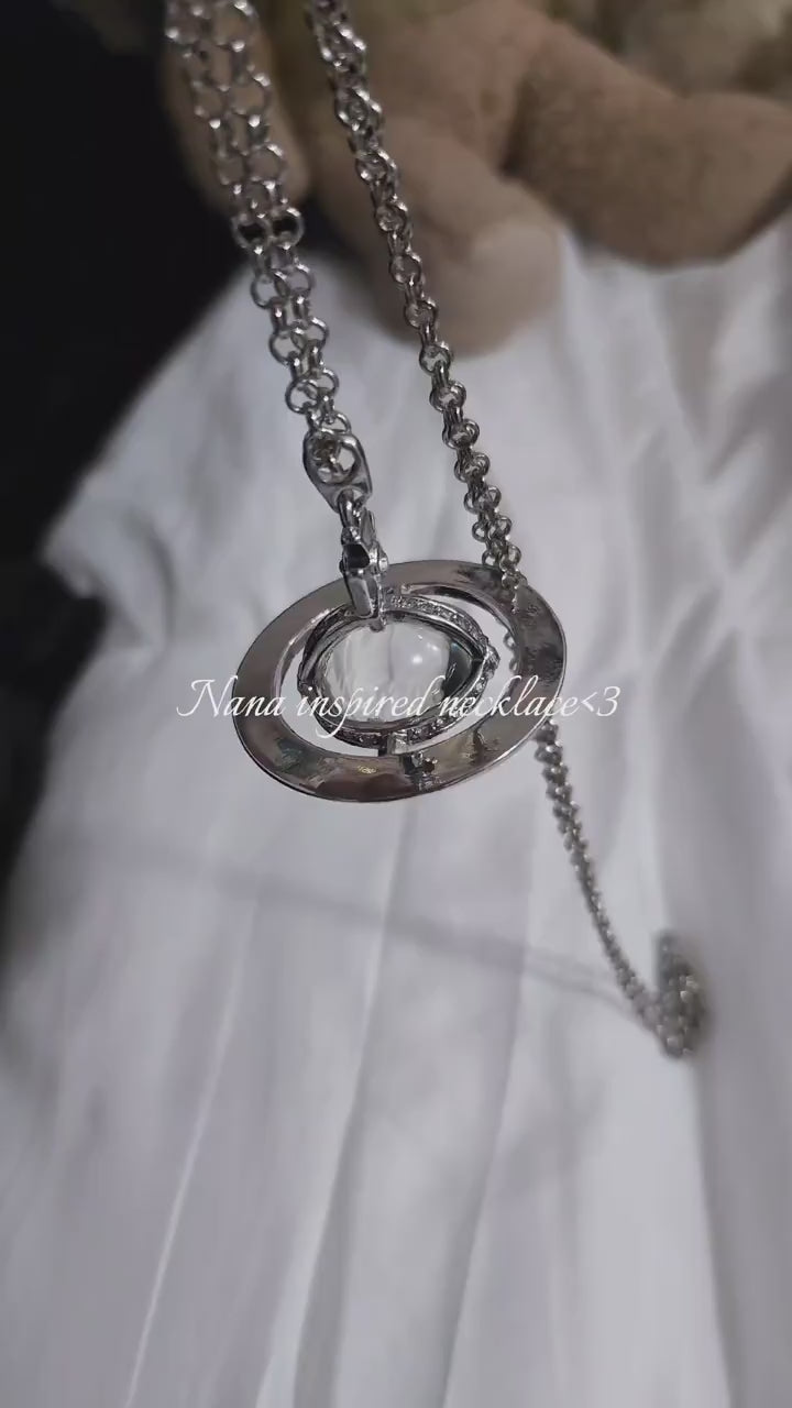 20mm Spherical Classic Saturn Pendant Necklace，Aurora