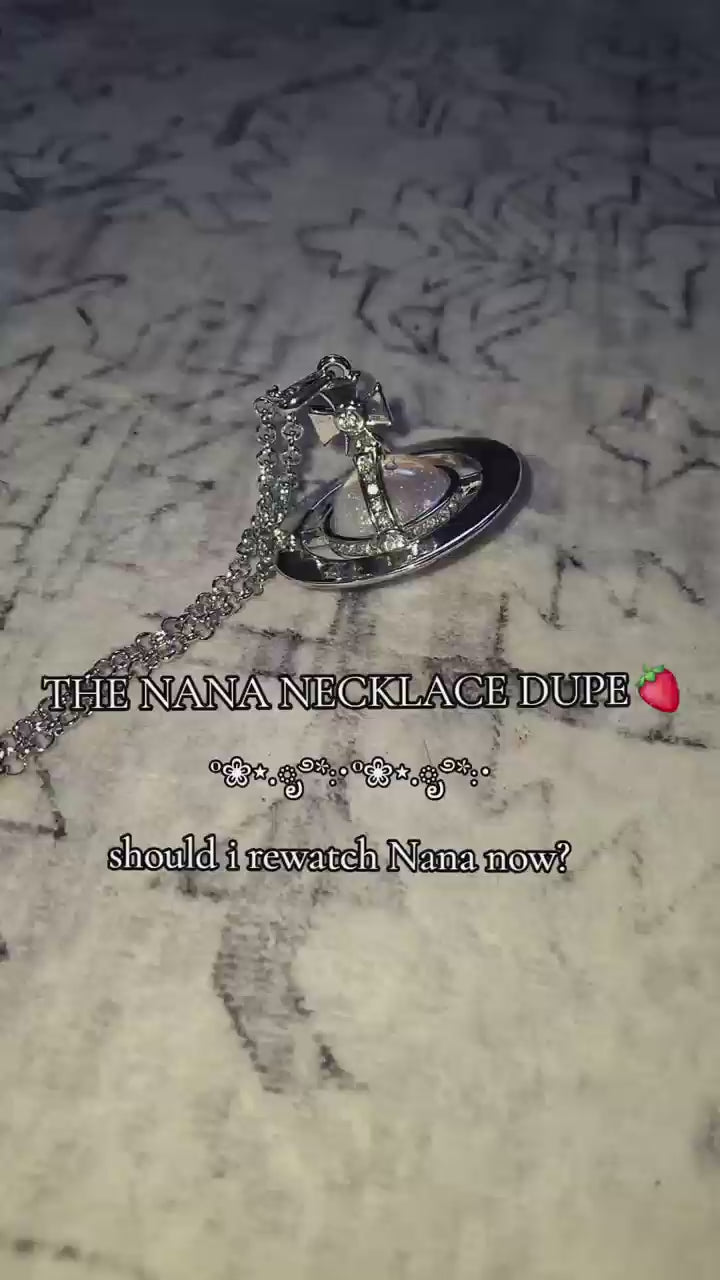 20mm Spherical Classic Saturn Pendant Necklace,Mermaid Finish