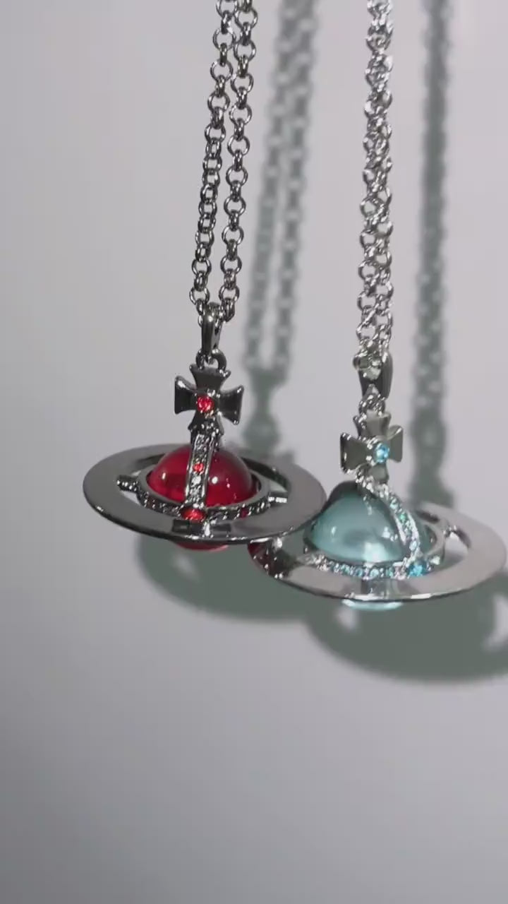 20mm Spherical Classic Saturn Pendant Necklace
